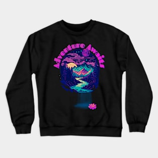 Adventure Awaits Forest and Mountains Crewneck Sweatshirt